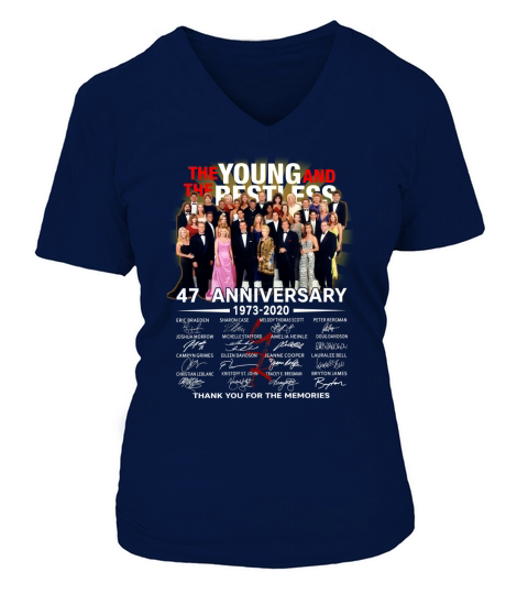 The Young And The Restless 48th anniversary 1973 2021 thank you for the memories signatures V-neck T-Shirt Woman