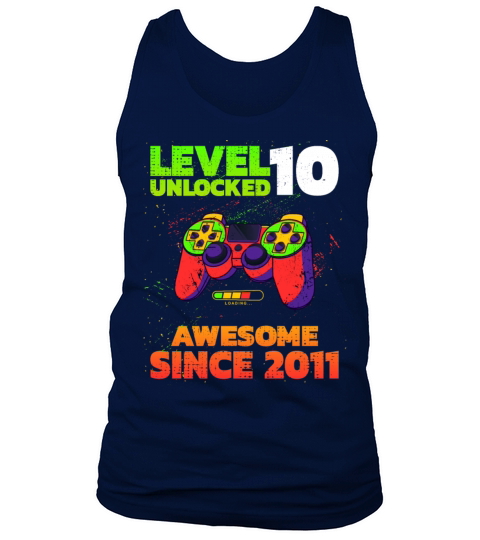 Level 10 Unlocked Awesome Since 2011 Birthday Men's Tank Top