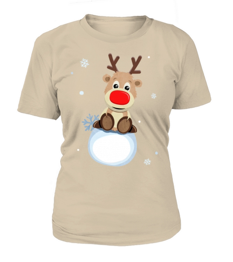 Merry Christmas Rudolph Red Nosed Reindeer Snowflake Christmas Women's T-Shirt