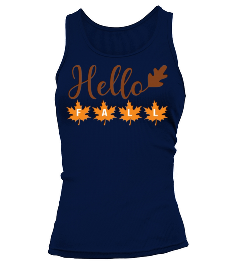Hello Fall with acorn leaf and maple leaves Women's Tank Top