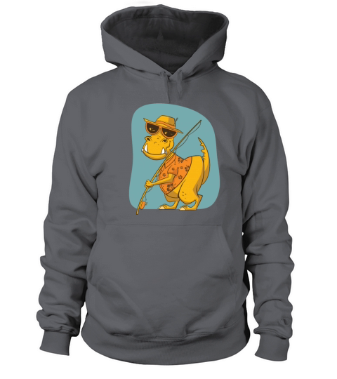 Tyrannosaurus Rex Grandpa goes fishing with angler Women's Hoodie