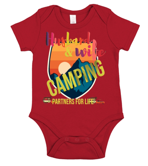 Husband And Wife Camping Partners For Life Short Sleeve Baby One-Piece