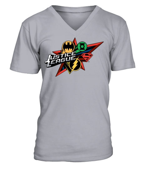 Justice League Logo Mix Men's V-Neck T-shirt