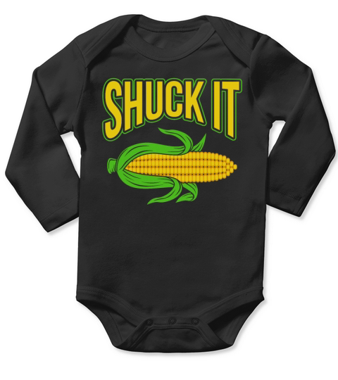Simply Corn On the Cob Day Funny Corn Meme Pun Long Sleeve Baby One-Piece
