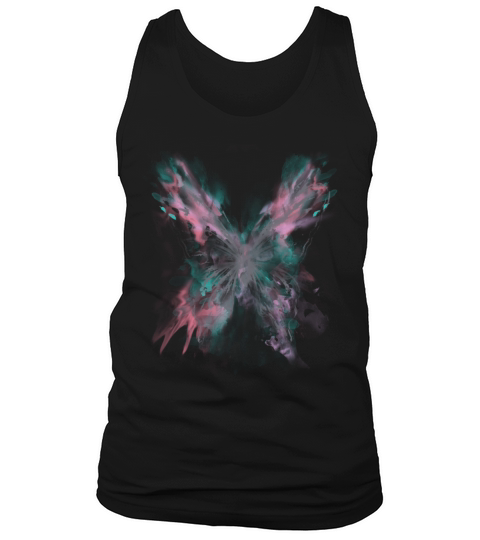 Artistic Butterfly Fan Pastel Watercolor Pink Men's Tank Top