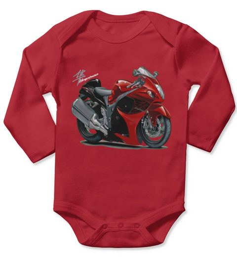 Suzuki Hayabusa Red Bike T-Shirts Long Sleeve Baby One-Piece