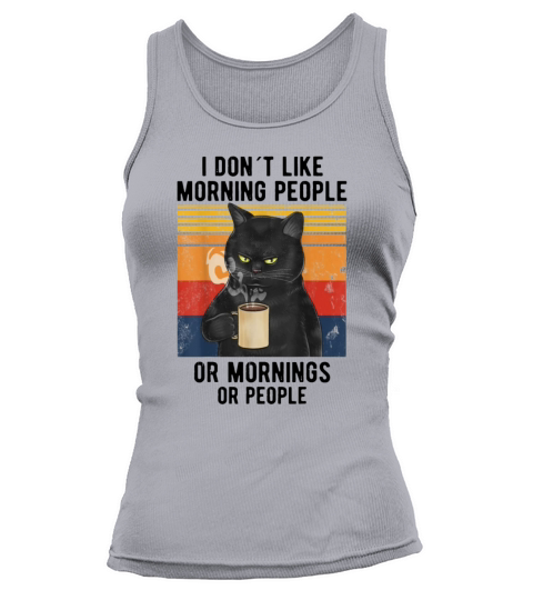 I Dont Like Morning People - Coffee Vintage Cat Women's Tank Top