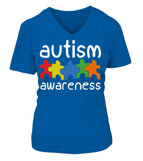Autism Awareness V-neck T-Shirt Woman
