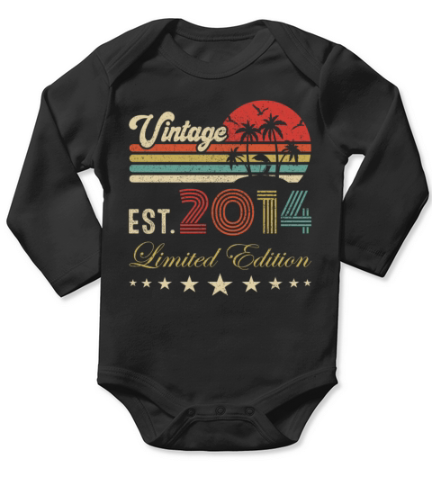 7th birthday vintage limited edition 7 birthday Long Sleeve Baby One-Piece