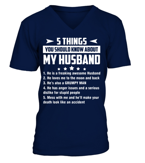 5 things you should know about my husband he is a Men's V-Neck T-shirt
