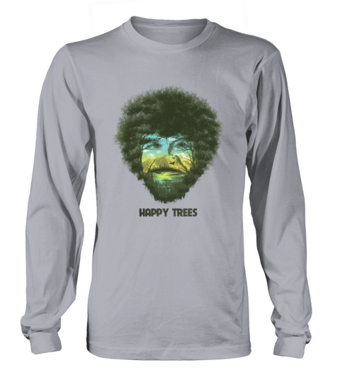 Vintage Bob Ross Happy Trees Multipe Exposure Long sleeved Unisex