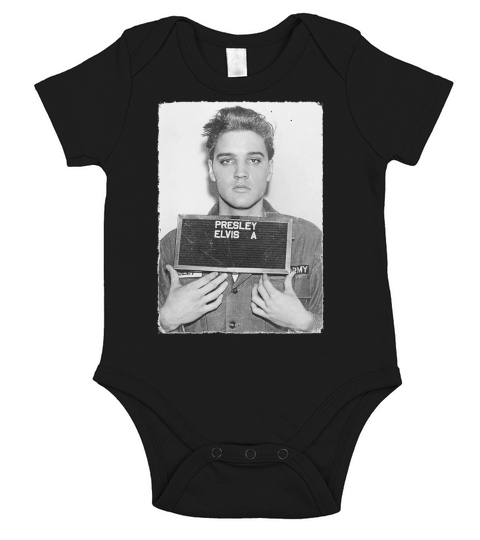Elvis Presley Army Mug Shot Short Sleeve Baby One-Piece