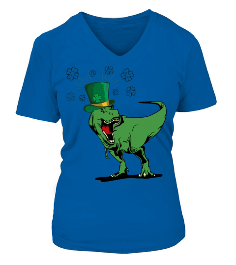 Trex Funny Happy St PatrickS Day Dinosaur Lover Women's V-Neck T-shirt