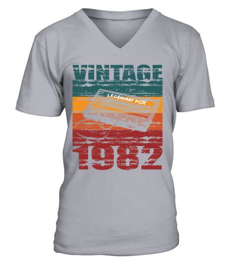 40th birthday vintage 1982 legendary mix V-Neck T-shirt