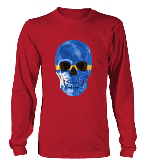 Skull Flag Of Nauru Men's Long Sleeve