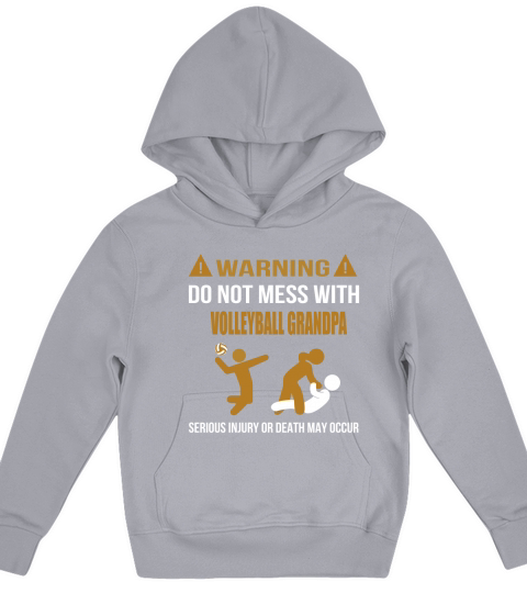 Do Not Mess With Volleyball Grandpa Kids Hoodie
