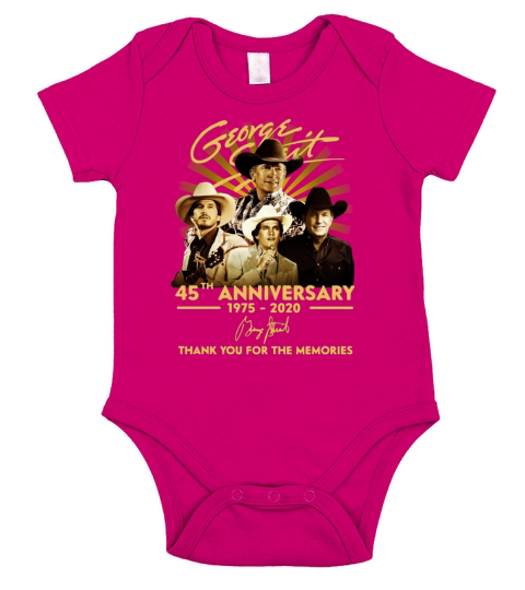 George Strait 45th Anniversary 1975 2020 Thank You For The Memories Signature Short Sleeve Baby One-Piece
