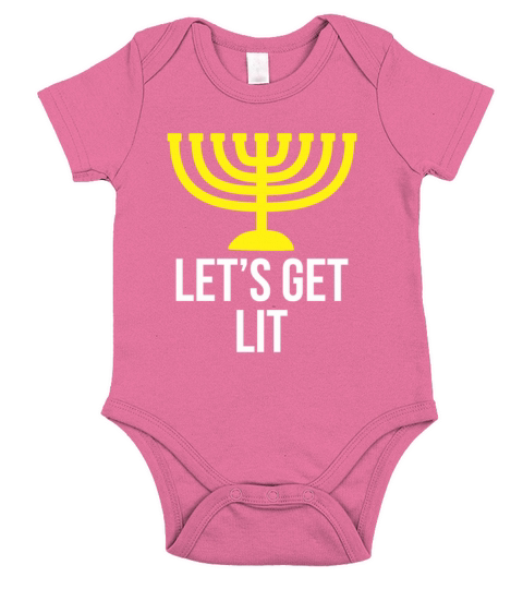 Funny Christmas Hanukkah Jewish Menorah Short Sleeve Baby One-Piece