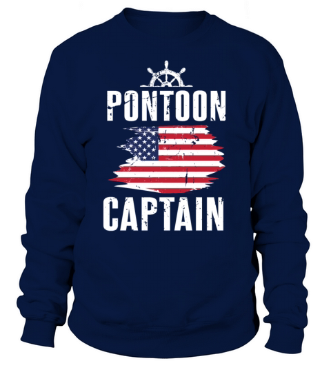 Pontoon Captain American Boating Flag Dad Grandpa Women's Sweatshirt