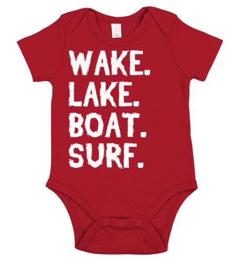Wake Lake Boat Surf Short Sleeve Baby One-Piece