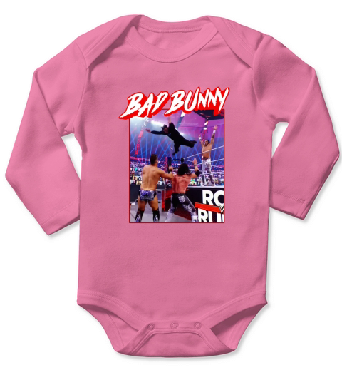 bad bunny wwe Long Sleeve Baby One-Piece