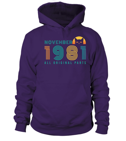 Born In November 1981 Cat Vintage Women's Hoodie