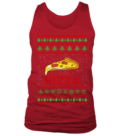 Christmas Pizza Lover Funny Winter Holiday Gift Men's Tank Top