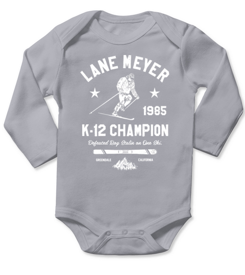 Lane meyer 1985 k12 Champion defeated roy stalin Long Sleeve Baby One-Piece
