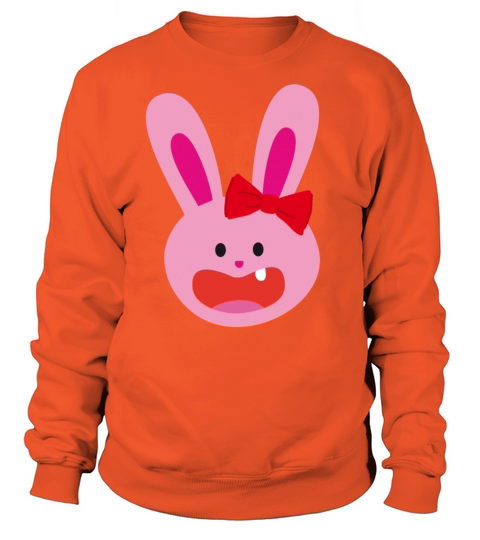 One Tooth Pink Rabbit With Ribbon Women's Sweatshirt