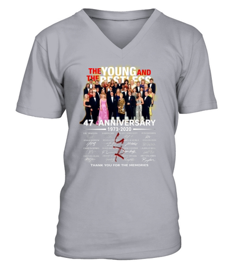 The Young And The Restless 48th anniversary 1973 2021 thank you for the memories signatures V-Neck T-shirt