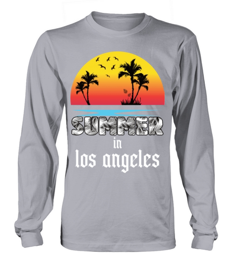 Summer in los angeles beach holiday palm trees Men's Long Sleeve