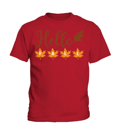 Hello Fall with acorn leaf and maple leaves Kids T-Shirt
