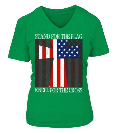 I Stand For The Flag And Kneel For The Cross T-shi Women's V-Neck T-shirt