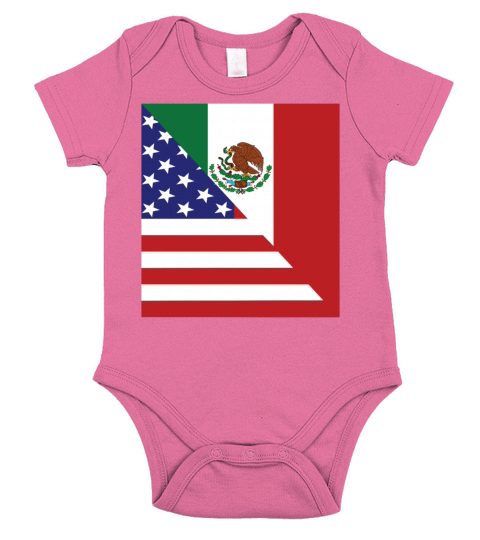 Mexican American Flag Short Sleeve Baby One-Piece
