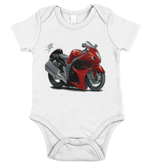 Suzuki Hayabusa Red Bike T-Shirts Short Sleeve Baby One-Piece