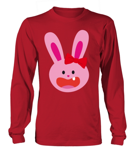 One Tooth Pink Rabbit With Ribbon Women's Long Sleeve