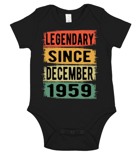 Birthday Retro Legendary December 1959 Short Sleeve Baby One-Piece