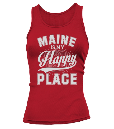 Maine Is My Happy Place T-shirt Retro Vintage Style Tank top Woman