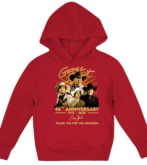 George Strait 45th Anniversary 1975 2020 Thank You For The Memories Signature Kids Hoodie