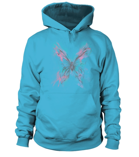 Artistic Butterfly Fan Pastel Watercolor Pink Women's Hoodie