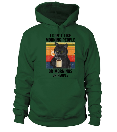 I Dont Like Morning People - Coffee Vintage Cat Women's Hoodie