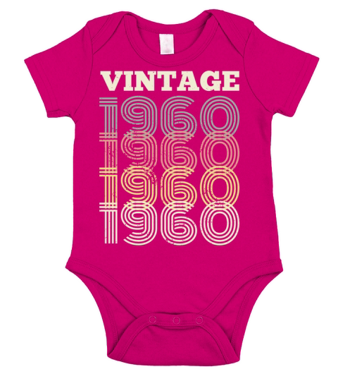 Vintage 1960 62th Birthday 62 Years Gift Bday Short Sleeve Baby One-Piece