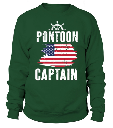 Pontoon Captain American Boating Flag Dad Grandpa Men's Sweatshirt