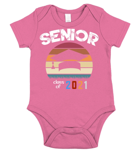 Senior Class Of 2021 Vintage Retro Graduation Gift Short Sleeve Baby One-Piece