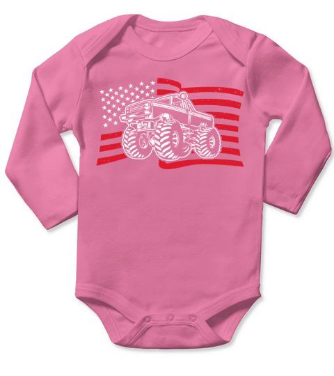 Retro Vintage Monster Truck Long Sleeve Baby One-Piece