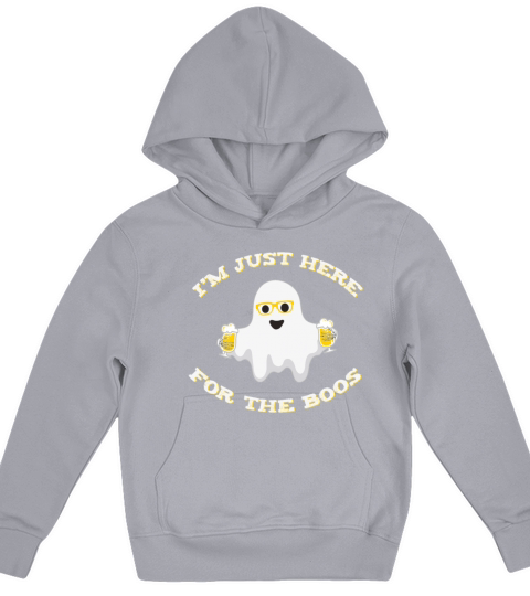 Funny Halloween Ghost with Beer Kids Hoodie