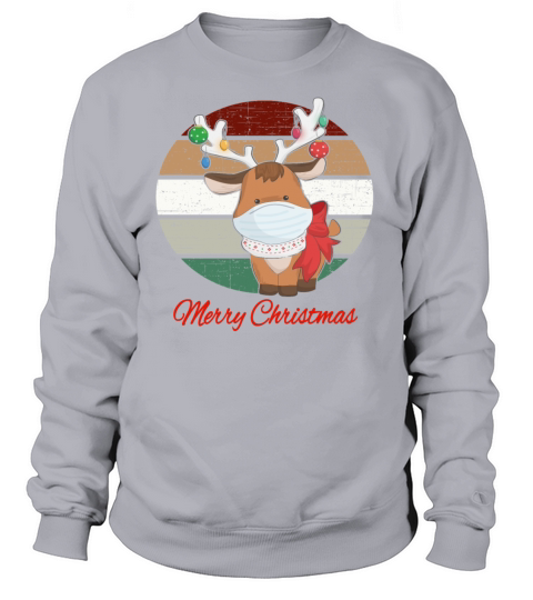 Merry Christmas Rudolph Reindeer Mask Christmas Holidays Women's Sweatshirt