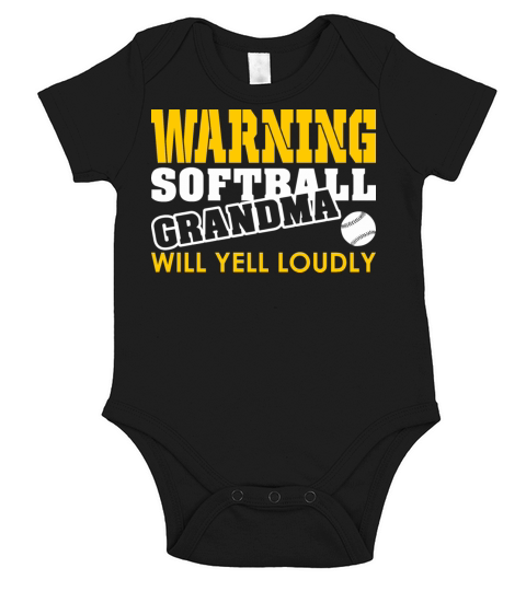 Warning Softball Grandma Will Yell Loudly Short Sleeve Baby One-Piece