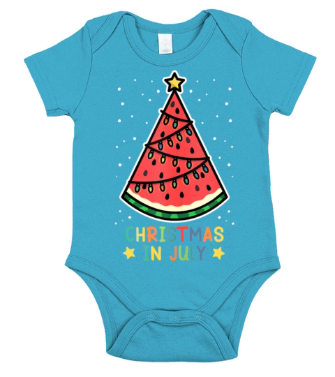 Funny Watermelon Christmas in July Women Men Short Sleeve Baby One-Piece
