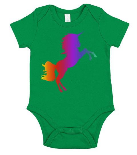 Magic Gradient Unicorn Short Sleeve Baby One-Piece